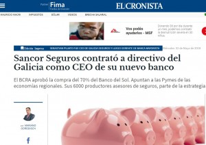 SANCOR SEGUROS CONTRATÓ A EX CEO DE BANCO GALICIA