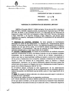 Proveído AGROSALTA 121478 9-12-2015 Hoja 1