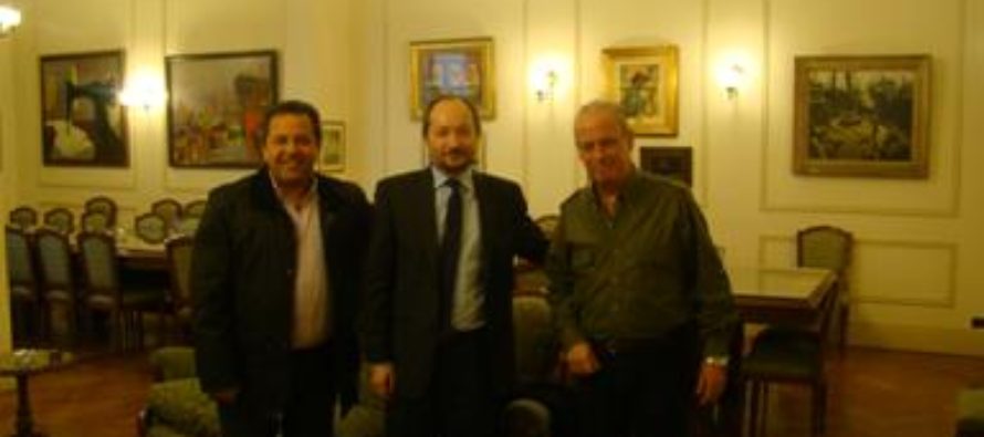 Juan Bontempo & Andres Rodriguez y Sebastian Martinez (UPCN)+ Placa por 75 años.