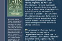 El Estudio Beccar Varela galardonado como la «Firma Argentina del año»