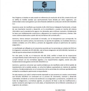 ESCUDO SEGUROS INFORMA 17-1-2019