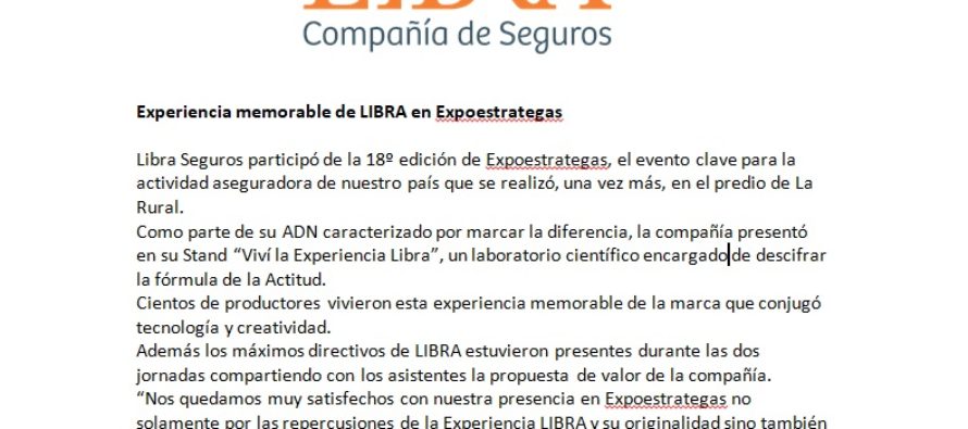 Experiencia memorable de LIBRA en Expoestrategas