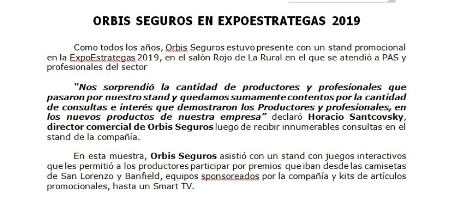 ORBIS SEGUROS EN EXPOESTRATEGAS 2019