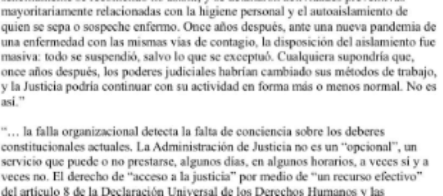 La justicia como servicio no esencial