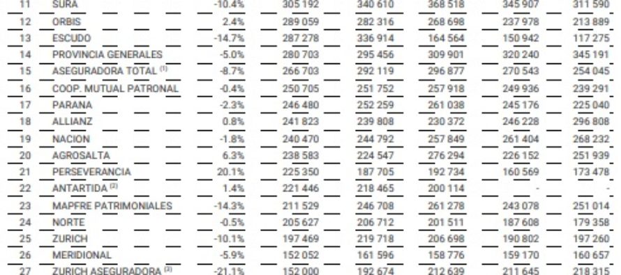 VER (VEHÍCULOS EXPUESTOS A RIESGO) AL 30-6 – SSN. RIVADAVIA, 1ra. FED PAT, 2da, SANCOR, 3ra. Bajas, caídas y disminución. Motos, Cero Crecimiento. Caídas en Tipos de Vehículos