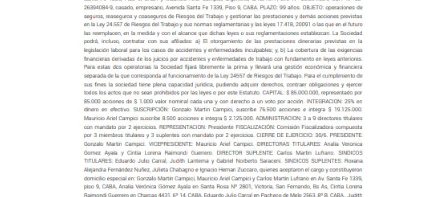 BOSTON ART, Nueva ART. Nueva aseguradora del GRUPO CAMPICI.