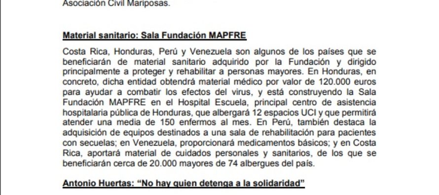 FUNDACIÓN MAPFRE AMPLIA A 10 MILLONES SU AYUDA EN LATAM PARA COMBATIR LA POBREZA Y LA EXCLUSIÓN SOCIAL