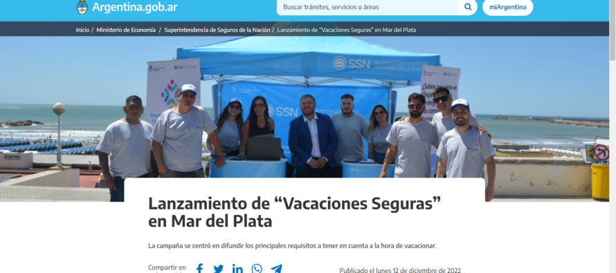 SSN en Acción a pura Conciencia Aseguradora. Lanzamiento de “Vacaciones Seguras” en Mar del Plata